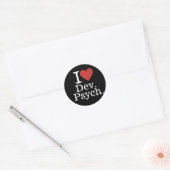 Sticker Rond Je ❤️ Dev. Psych. pour étudiants/Faculté PERSONNAL (Enveloppe)