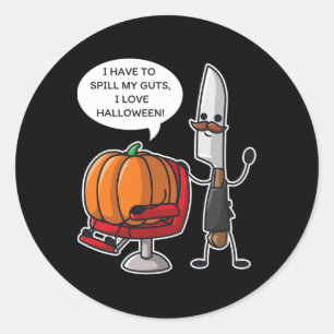 Sticker Rond Je Dois Vider Mon Sac Je Suis Fan D'Halloween Citr