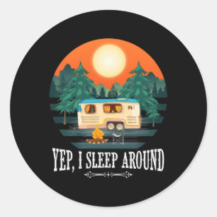 Sticker Rond Je Dors Autour Du Camping Pour Camping