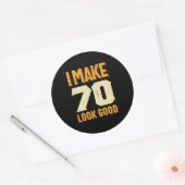 Sticker Rond Je fais 70 Look Good 70th Birthday Gift (Enveloppe)