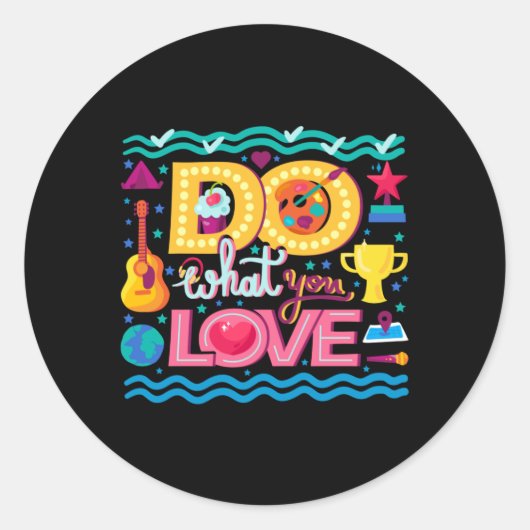 Sticker Rond Je Fais Ce Que J'Aime (Devant)