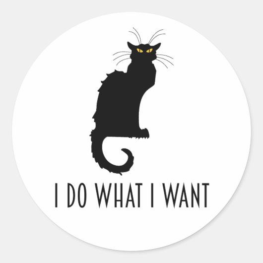 Sticker Rond Je Fais Ce Que Je Veux Drôle Chat Conversation Noi (Devant)