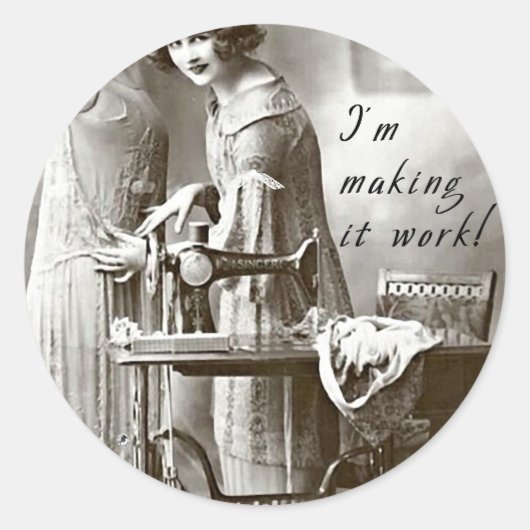 Sticker Rond Je fais en sorte que ça marche (Devant)