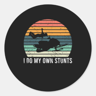 Sticker Rond Je Fais Mes Propres Têtes Accident De Motoneige B