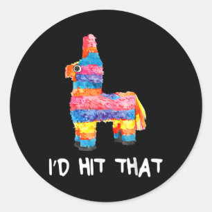 Sticker Rond Je frapperais que Pinata Cinco De Mayo Parti Pinat