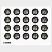 Sticker Rond Je hais Satan (Feuille)