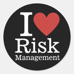 Sticker Rond Je ❤️ J'adore la gestion des risques (pour les emp