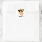 Sticker Rond Je Joue Par Ear Funny Music Pun (Sac)