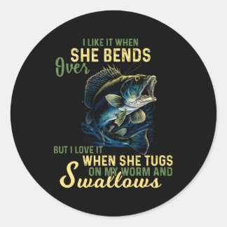 Sticker Rond Je L'Aime Quand Elle S'Enfonce Mais J'Aime La Pêch