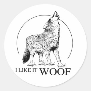 STICKER ROND JE L'AIME WOOF
