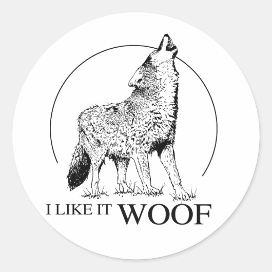 STICKER ROND JE L'AIME WOOF (Devant)