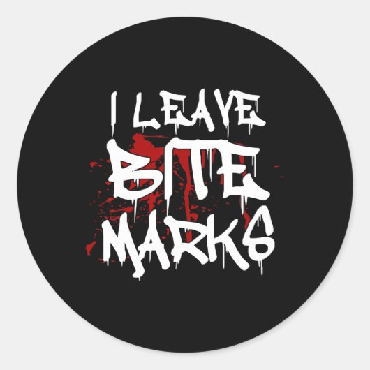 Sticker Rond Je Laisse Bite Marks Amusant Halloween Vampire san (Devant)