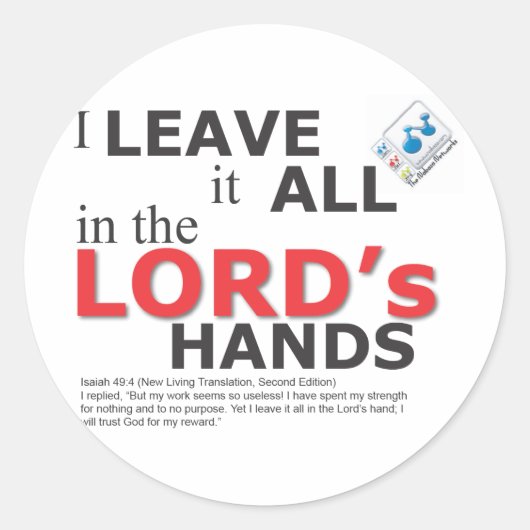 Sticker Rond Je laisse tout à l'Éternel (Devant)