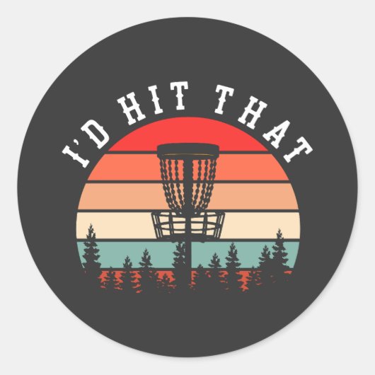 Sticker Rond Je le ferais | Funny Retro Disc Golf (Devant)