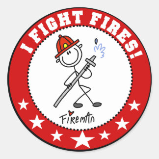 Sticker Rond Je lutte contre les incendies pompier