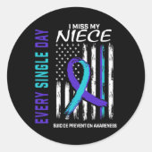 Sticker Rond Je Manque Ma Nièce Prévention Du Suicide Ameri (Devant)