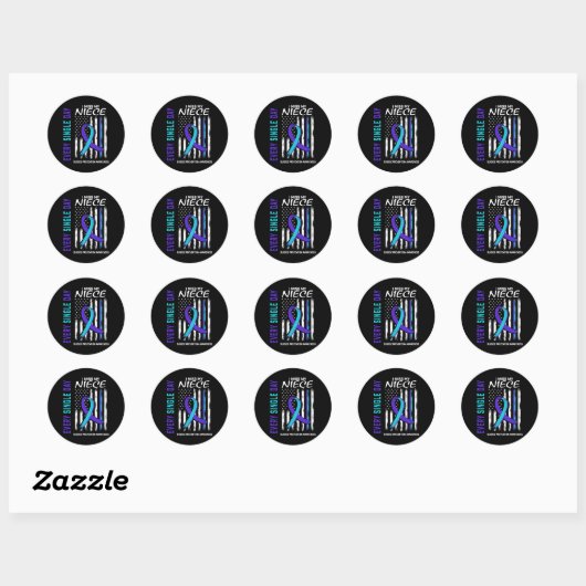 Sticker Rond Je Manque Ma Nièce Prévention Du Suicide Ameri (Feuille)