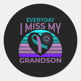 Sticker Rond Je Manque Mon Petit-Fils Tous Les Jours - Suicide 