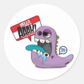 Sticker Rond Je m'appelle Aaah !