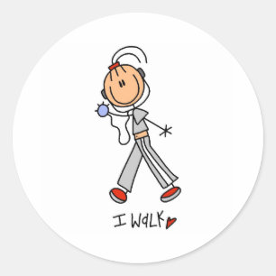 Sticker Rond Je marche