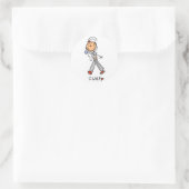 Sticker Rond Je marche (Sac)