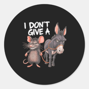 Sticker Rond Je Me Fiche Complètement D'un Âne De Souris De Rat
