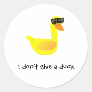 Sticker Rond Je me fiche de l'humour canard