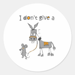 Sticker Rond Je Me Fiche D'un Rat Et D'une Souris Marchant Drôl