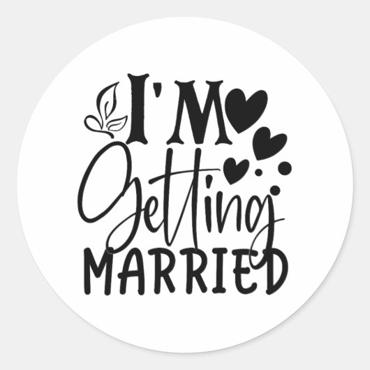 Sticker Rond Je me marie Amour Mariage engagé Marié (Devant)