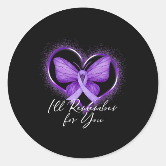 Sticker Rond Je me souviendrai de vous La conscience d'Alzheime (Devant)