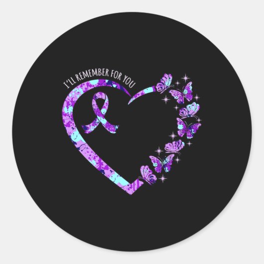 Sticker Rond Je me souviendrai de vous La conscience d'Alzheime (Devant)