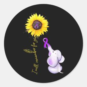 Sticker Rond Je Me Souviendrai De Vous Sunflower Elephant Heime