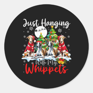 Sticker Rond Je me suis accroché avec mes marionnettes Noël Tro