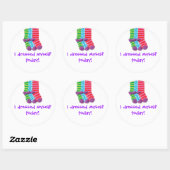 Sticker Rond "Je me suis habillé" (Feuille)