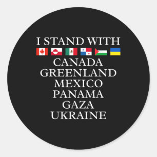 Sticker Rond Je me tiens avec Canada Groenland Mexique Panama G
