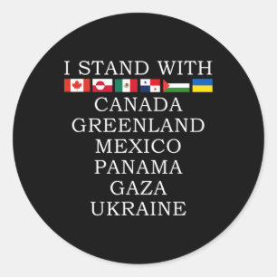 Sticker Rond Je me tiens avec le Canada Groenland Mexique Panam