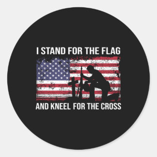 Sticker Rond Je Me Trouve Pour Le Drapeau Et Le Kneel Pour La C