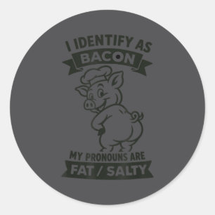 Sticker Rond Je m'identifie comme Bacon G, amateur de BBQ drôle