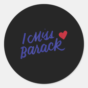 Sticker Rond Je Mlle Barack Barack Obama Président Histoire Pol
