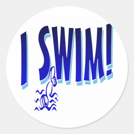 Sticker Rond Je nage (Devant)