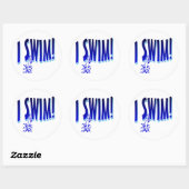 Sticker Rond Je nage (Feuille)
