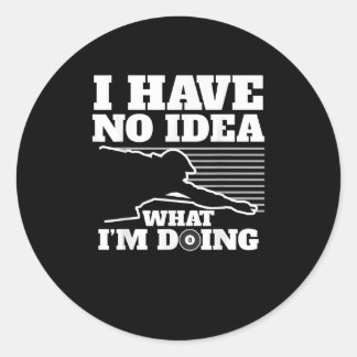 Sticker Rond Je n'ai aucune idée de ce que je fais au billard