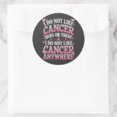 Sticker Rond Je N'Aime Pas Le Cancer Ici Ou Là (Sac)