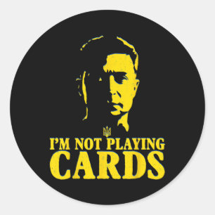 Sticker Rond Je ne joue pas aux cartes, c'est mon costume Zelen