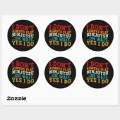 Sticker Rond Je ne joue pas toujours Ninjutsu Oh Attends Oui Je (Feuille)