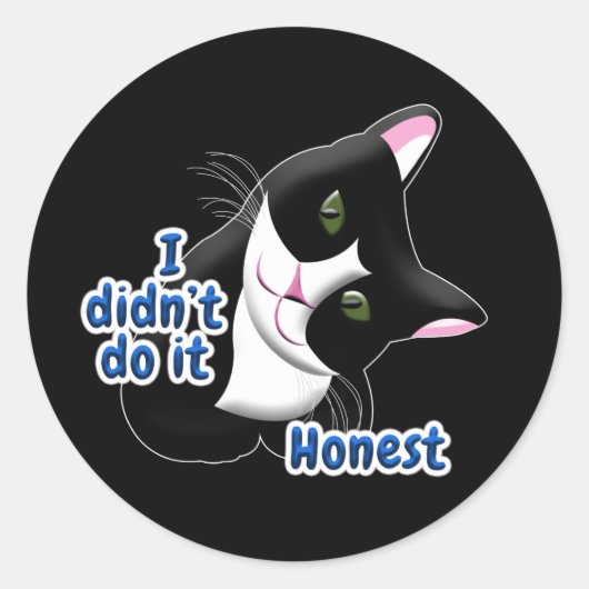 Sticker Rond Je ne l'ai pas fait Chat (Devant)