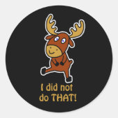 Sticker Rond Je ne l'ai pas fait ! Oie drôle (Devant)