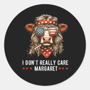 Sticker Rond Je ne me soucie pas vraiment Margaret American Dra