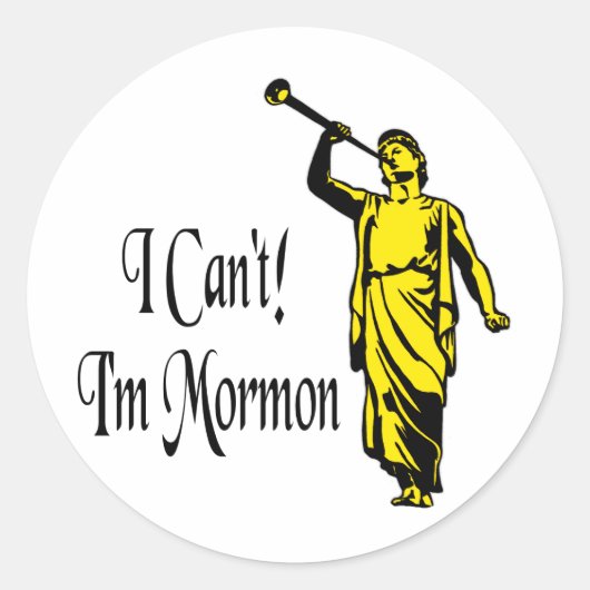 Sticker Rond Je ne peux pas, je suis Mormon (Devant)