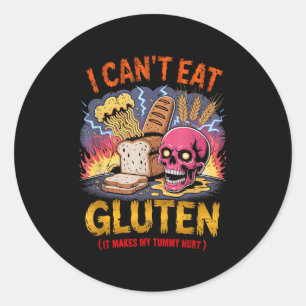 Sticker Rond Je ne peux pas manger de gluten Ça rend mes maux d